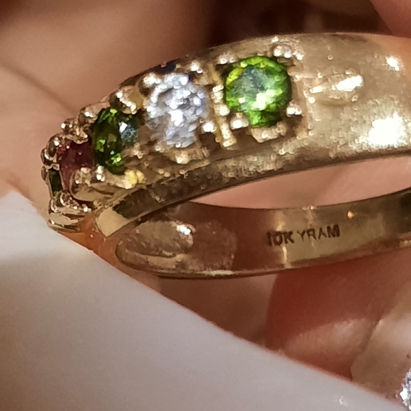 AUTHENTIC WIDE THICK SOLID 10K YELLOW GOLD BIRTHSTONE ANNIVERSARY WEDDING RING 9 - Picture 6 of 9